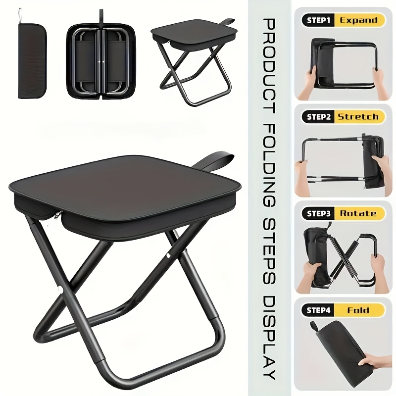 Woodworking Outdoor Furniture - Sgabello Pieghevole Portatile, Sedia Leggera da