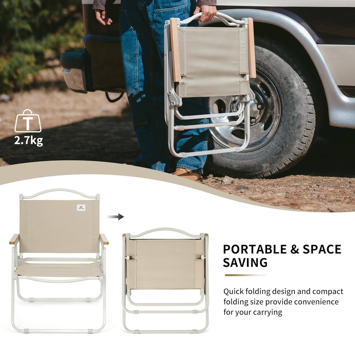 Sedia da campeggio portatile N - Woodworking Outdoor Furniture recensione e prezzo